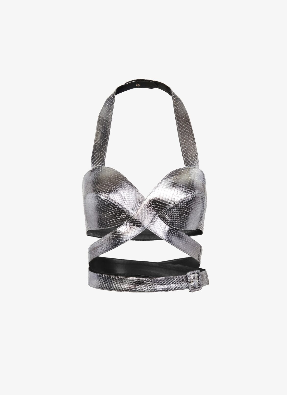 Metallic Python Bustier ALAÏA SILVER METALLIC PYTHON BUSTIER